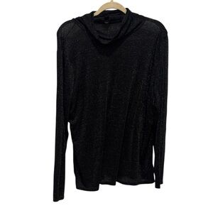 Worthington Black Sparkle Cowl Neck Size XXL